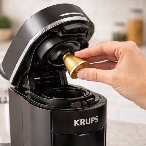 how to insert capsule in krups nespresso machine