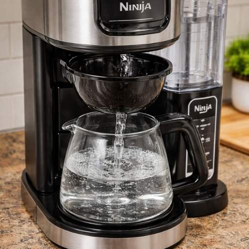 ninja grounds basket filling with water