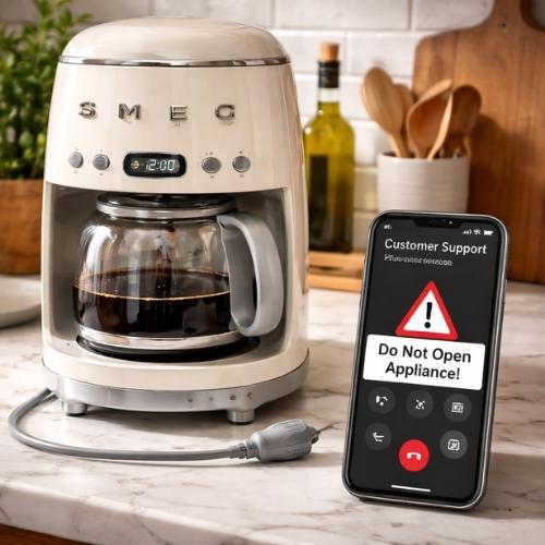 smeg coffee maker heating issue solution
