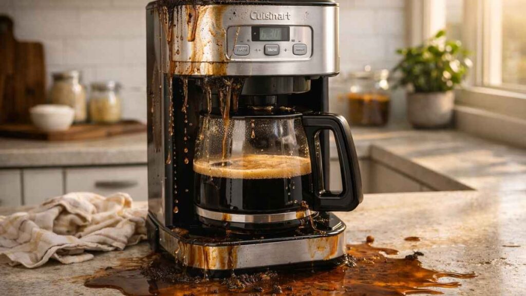 why is my cuisinart coffee maker overflowing the grounds basket