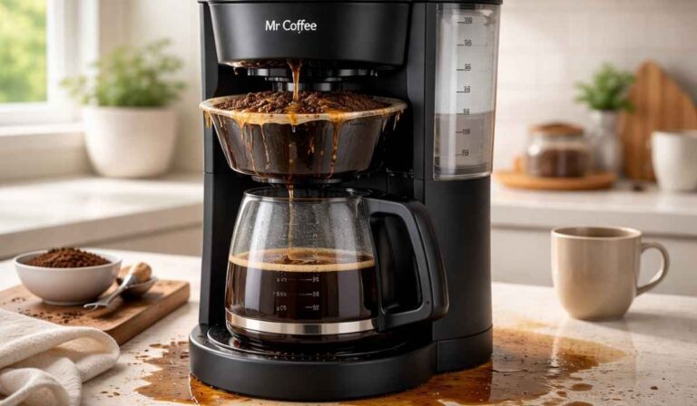 why is my mr coffee maker overflowing the grounds basket