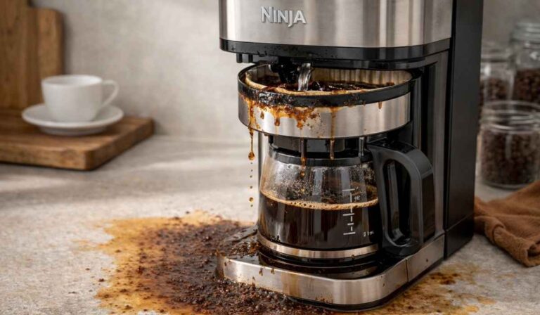 why is my ninja coffee maker overflowing the grounds basket