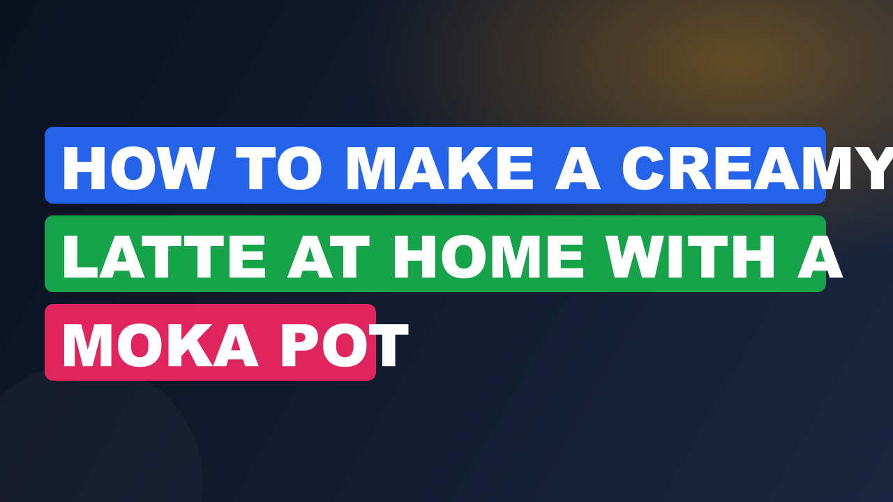 How to Make a Creamy Latte at Home with a Moka Pot