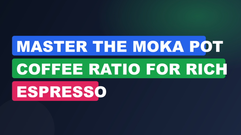 Master the Moka Pot Coffee Ratio for Rich Espresso